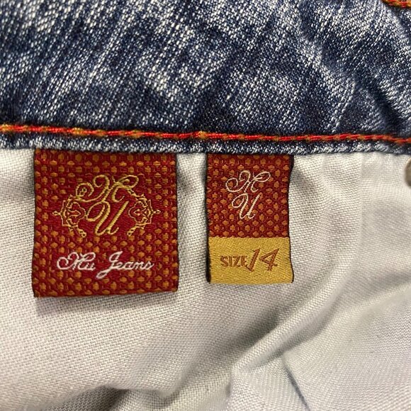 MU Authentic Dungarees Makers Boot Cut Jeans Size 14 - Picture 6 of 10